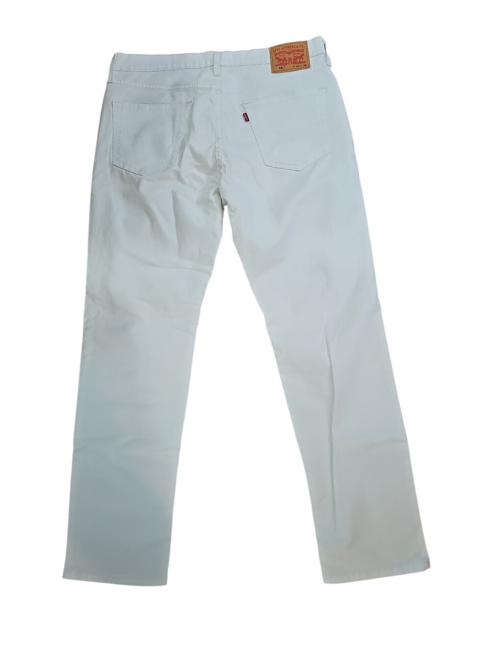 Levi's 541 Athletic Taper White Jeans Mens 34x32 Stretch Denim Pants Red Tab